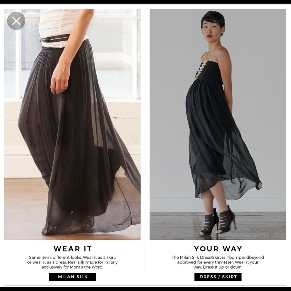 Maternity (or not) 2 in 1 REAL SILK skirt or dress - Picture 3 of 5